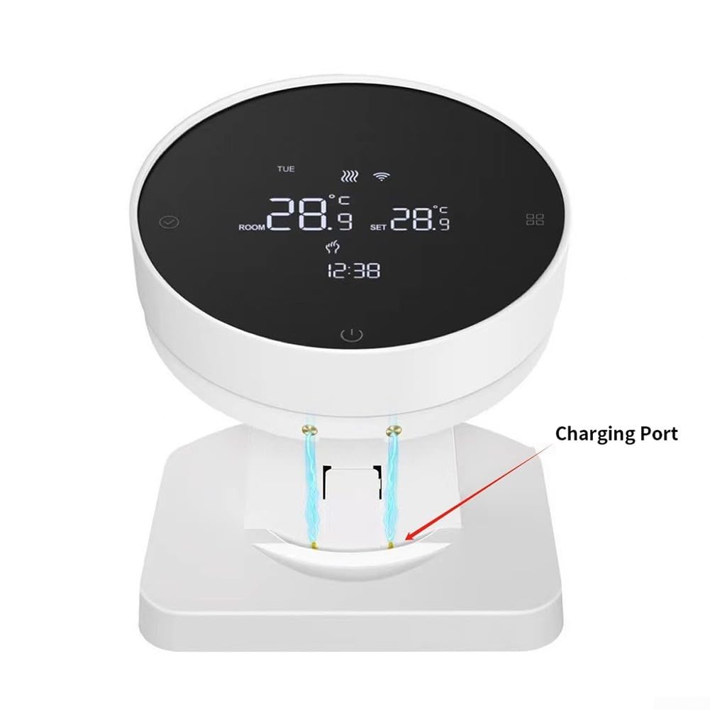 Termostato programable para Tuya Life App sistema de caldera de calefacción por suelo de agua, receptor inalámbrico RF433, pantalla LCD giratoria para dial USB blanco (WIFI)