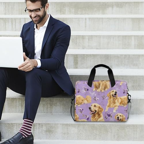 Maletín para laptop portátil 15.6" con correa morado miniatura 3
