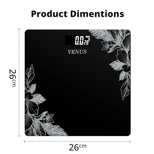 Image of Venus (Made in India) Electronic Digital Personal Bathroom Weight Machine for Body Weight upto 180 kg Weighing Scale with 24 Months Warranty, Silver