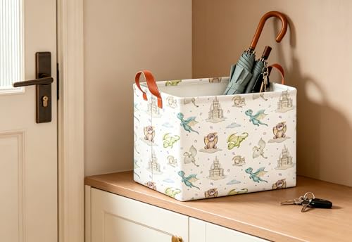 Image of CLOCOR Rectangular Storage Bin,Waterproof Books Box,Gift Basket(Dinosaur)