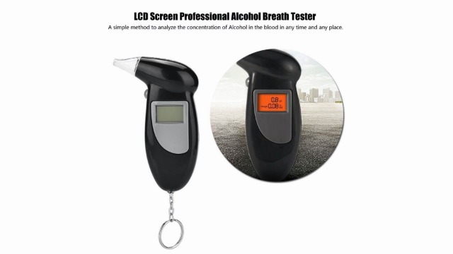 Éthylotest électronique Homologué NF - Testeur D'alcool Avec écran LCD, Précision 0.01% BAC, Piles AAA, 5 Embouts - Pour Conduite Responsable
