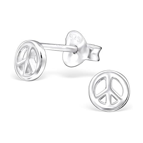 Laimons Women's Stud Earrings Peace Shiny Small Sterling Silver 925 Cover