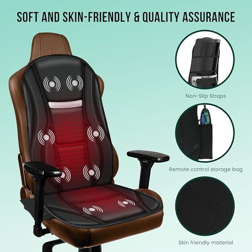Snailax SL-222 Vibration Back Massager With Heat, Seat Massager With 8 Vibrating Motors & 5 Modes, Chair Massager thumb #4