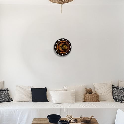 Horloge murale dorée de haute précision au design mandala raffiné - 8