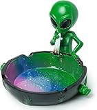 Alien Smoking Ashtray, Galaxy Inspired Alien Smoking Ashtray 4 inches, Multicolor (Alien Ashtray)