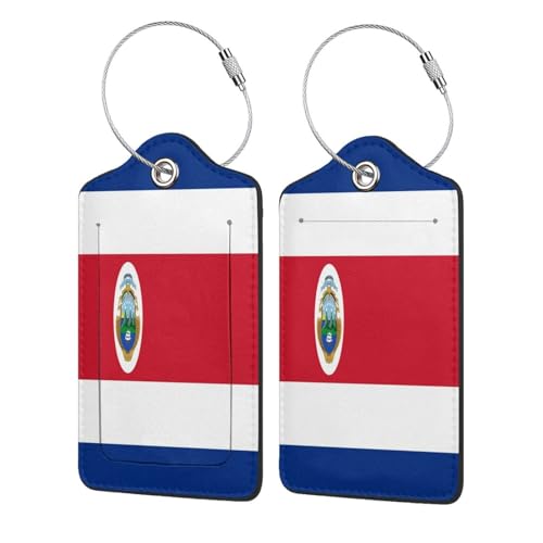 PVTIONXIE Costa Rica Flag 2 Pack Luggage Tags for
