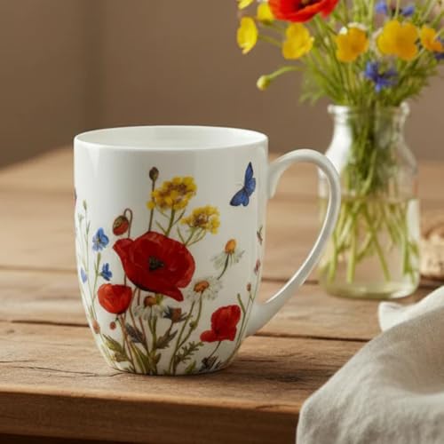 Taza Latte McIntosh Wildflowers de porcelana 12.5 oz miniatura 2