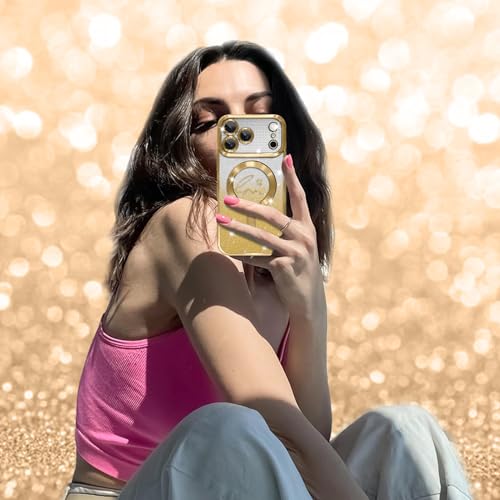 Image of ZIYE Magnetic Case Designed for iPhone 17 Pro Glitter Case-Gold