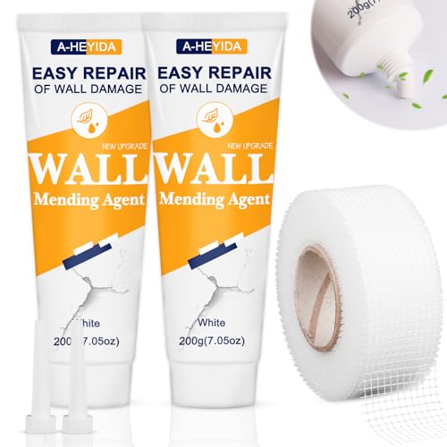 Drywall Patch Repair Kit - 400g Wall Spackle Repair Paste with Repair Tape & Scraper,Wall Mending Agent - Wall Putty Repair Scratch, Holes, Peeling on Home Wall, Easy and Quick Repair Crack
