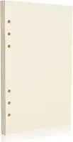 Refil de papel A5 com 6 furos – Caneta-tinteiro bege de 100 g/m² e caneta de gel, folha solta para fichários de 6 anéis, em branco, sem sangramento – diário, planejamento, anotações. Compatível com