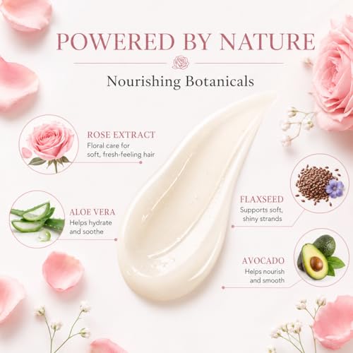 Image of Ginger Lily Farms Botanicals Shampoo, 16.9oz /6pk, Whispering Rose | 100% Vegan & Cruelty-Free | Moisturizing Shampoo for All Hair Types
