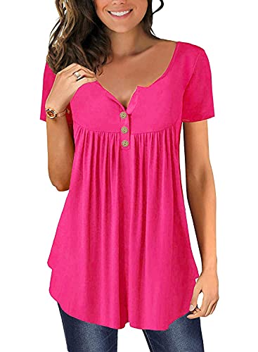 Chemise Manche Longue Femme Tunique Boutons Tee Shirt à Floral Bl...