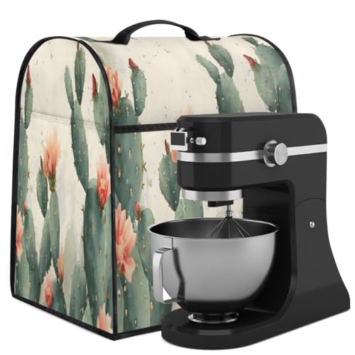 Coffee Maker Cover Retro Cactus Kitchen Appliance Covers Small Appliance Covers Blender Cover Juicer Cover Dust Covers for Kitchen Appliances with Top Handle and Pockets,Washable,C271