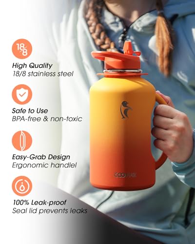 Image of Coolflask 64 oz Water Jug with Handle, Half Gallon Insulated Water Bottle