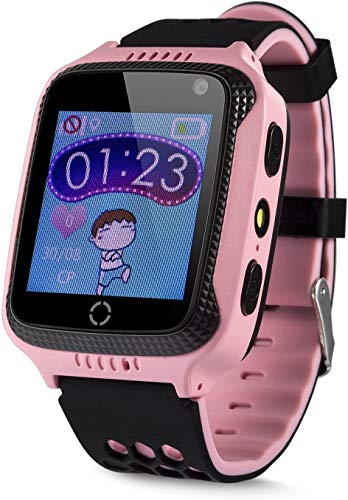 Preisvergleich Produktbild JBC GPS Uhr Kinder Telefon GPS Schulmodus SOS Notruf Smartwatch Kinder Kinderuhr ohne Abhörfunktion / mit sicherem Deutschen Server SOS App (Pink)