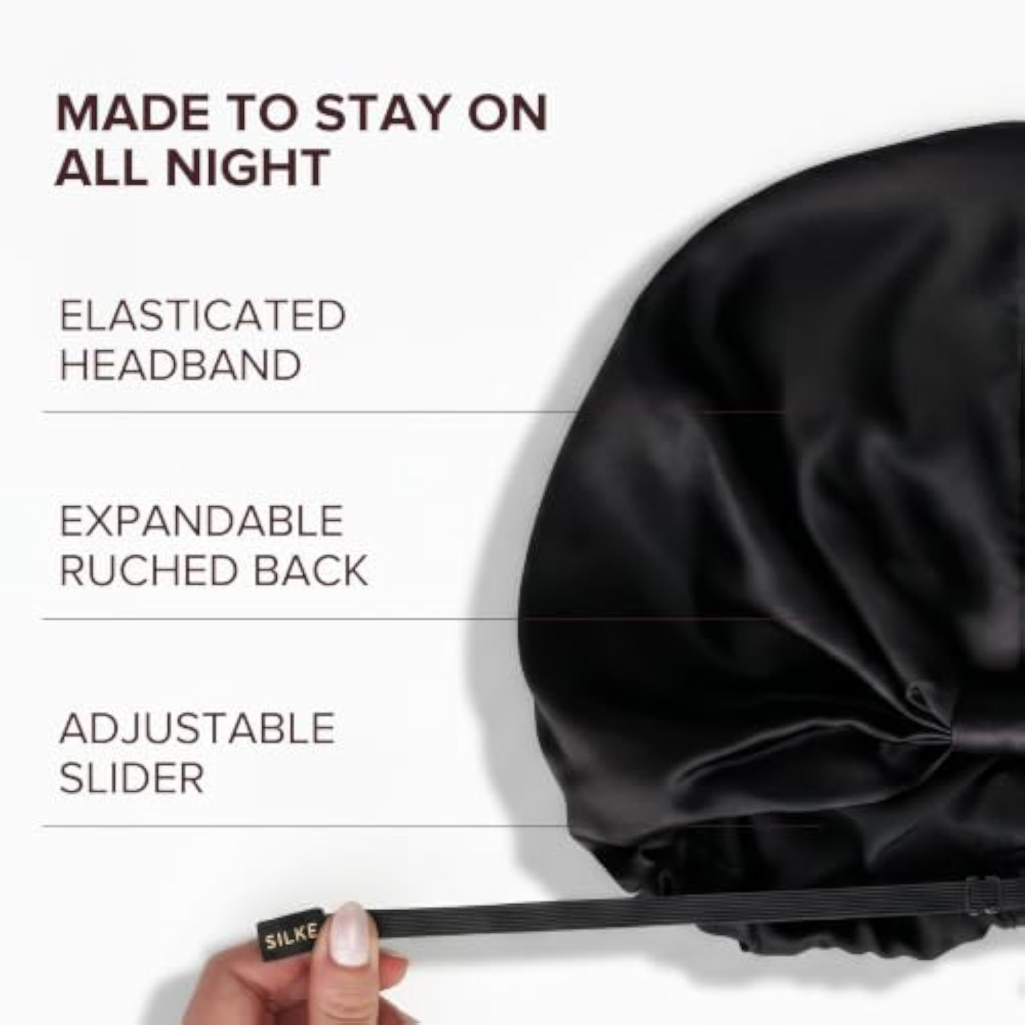 Single-Lined Silk Satin Hair Wrap Bonnet for Women