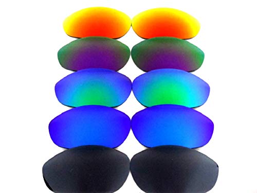 GALAXYLENSE Replacement Lenses for Oakley Monster Dog Black&Blue&Green&Purple&Red Color 5 Pairs,FREE S&H.