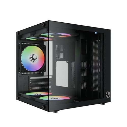 Aquário Gamer Cabinet Life Pro com 5 Ventiladores Arco-Íris