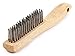 Forney 70520 Wire Scratch Brush, Stainless Steel with Wood Shoe Handle, 10-1/4-Inch-by-.013-Inch. Sold as 3 Pack
