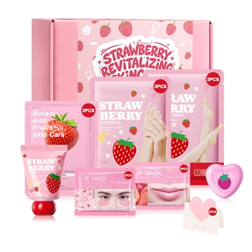 Strawberry Skincare Kit, Set Skincare Viso Completo, Kit Bellezza...