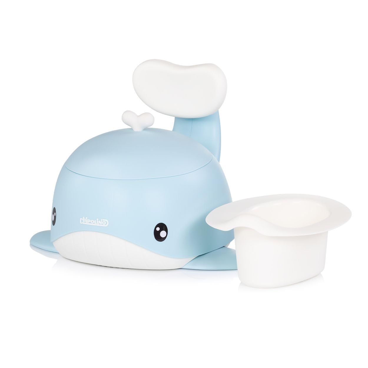 Chipolino Töpfchen Wal Innenbehälter Toilettentrainer Deckel Rückenlehne 15 kg blau