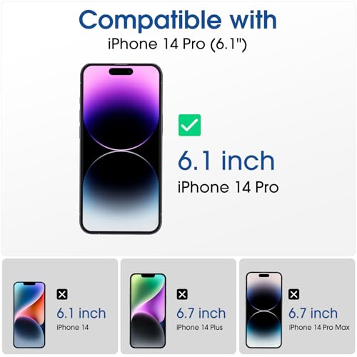 Image of amFilm OneTouch for iPhone 14 Pro Privacy Screen Protector 6.1'' 2022 | 30s Auto-Alignment, Bubble Free, Tempered Glass, 28 Anti Spy, Shatterproof 2 Pack (14P-6.1'')
