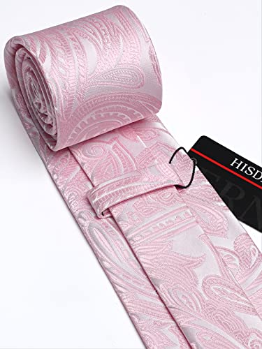 Image of HISDERN Ties for Men Paisley Floral Tie Handkerchief Classic Woven Business Formal Necktie and Pocket Square Set Wedding
