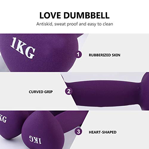 ABOOFAN 2 unidades de equipamento profissional de fitness doméstico com halteres em formato de coraç