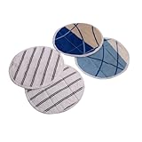 Set of 2 Cotton Tortilla Warmer Cloth Wraps Holder - 8 Inch, Washable & Reusable Cover, Keeps Roti Taco Pizza Roll Naan Pita Bread Fresh Soft & Warm, Round Eco-Friendly Food Wrap Muslin Covering Cloth