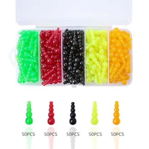 Set 250 cuentas pesca plástico duro multicolor 1.9 cm miniatura 3
