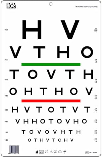 KASHSURG HOTV Visual Acuity Color Vision Chart 20 Feet_167_Pack of 33.