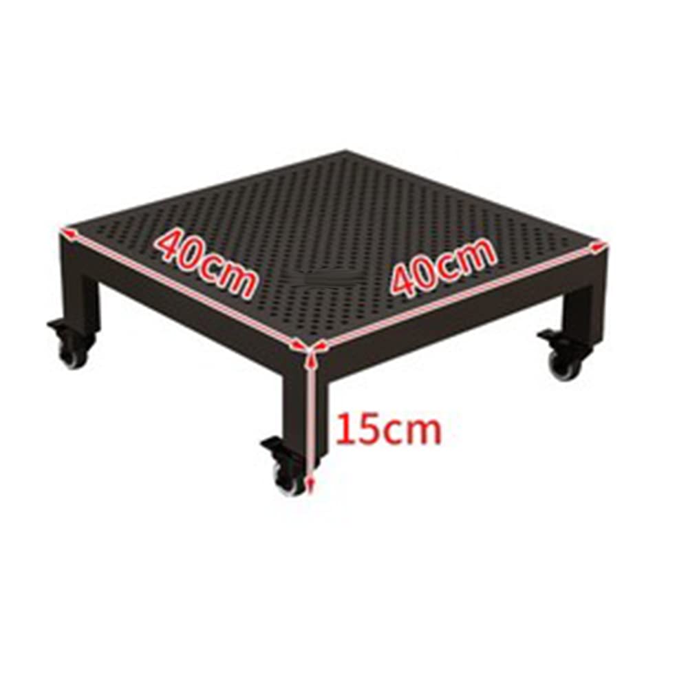 Base de Maceta de Hierro, Bandeja extraíble, Soporte de Flores Decorativo para balcón de jardín al Aire Libre, Soporte Inferior de Hierro Fundido móvil,Negro,40 * 40CM