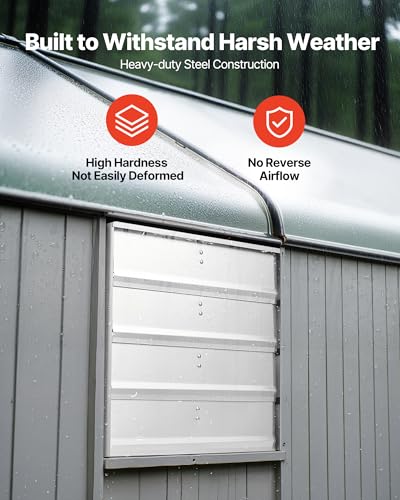 Image of VEVOR 18 Inch Shutter Exhaust Fan Wall Mounted Automatic Louvers Silver, Sturdy Steel Housing, 3051 CFM Low Noise, AC Motor, Ventilation and Cooling for Attic, Garage, Barn, Greenhouse, Workshop