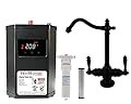 Westbrass DT1F205-62 Victorian 9 in. Instant Hot and Cold Faucet with HotMaster DigiHot Digital Tank System Water Dispenser, Matte Black