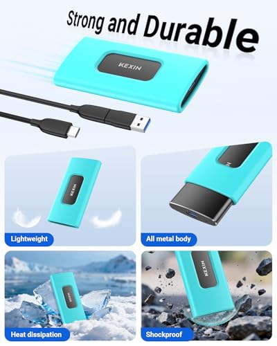 Image of KEXIN 256GB External SSD Hard Drive USB 3.1 Type-c Portable Solid State Drive 256G, up to 500MB /s for PC Mac Android Game Console