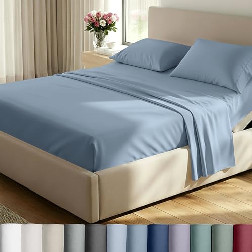 California Design Den Split King Sheets Sets for Adjustable Bed - Buttery Soft 800 Thread Count...