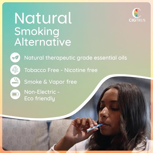 cigtrus quit smoking aid  natural smokeless inhaler  non-electric nicotine-free amp travel-safe  helps reduce cravings replace bad habits amp support lung detox  4-flavor variety pack