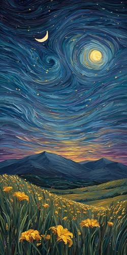 Diamond Painting Adulte, 5D Diamond Painting FleurLune Peinture Diamant Broderie Diamant Kit Complet, DIY Loisirs Créatifs Adultes Kit Broderie pour Tableau Decoration Murale Cadeau Femme Ffr-8098