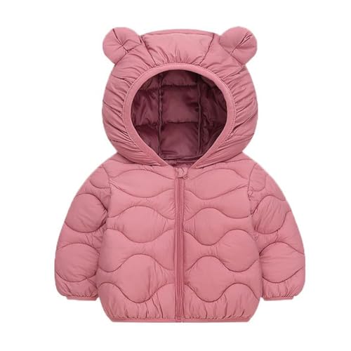 Girls Winter Coat Fall Lightweight Bear Hooded Toddler Puffer Jacket Cute Thermal Long Sleeve Kids Zip Up Jackets