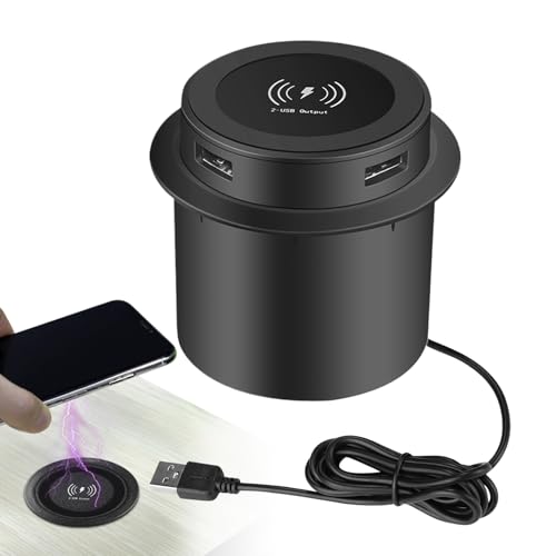 Cargador inalámbrico para escritorio con doble carga y puerto USB integrado