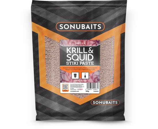 Sonubaits Krill & Squid Stiki Paste 500g | Coarse Fishing Pellet Paste with Fibrous Texture | Clings to Hook | Ideal for Carp and F1’s | Slow Breakdown | Code S1840020