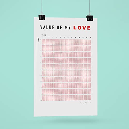 Liebe in Wochen Poster, Deine Liebe in Wochen Kalender - Lebenswochen Kalender Liebeskalender, Value of my love, Valentinstag (DIN A0) Cover