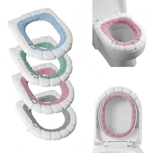 Toilet Seat Warmer Cover 4-Pack - Washable...
