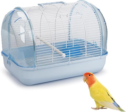 Rcuihak 鳥 キャリーケージ 鳥かご お散歩ケージ お出かけ バードキャリア 鳥の巣 外出 小動物用 持ち運び 持ち手付き 旅行 通院 移動 防災 止まり木付き 通気 透明 インコ オウム 組み立て式 鳥小屋 巣箱 バードハウス ペットバッグ 屋外