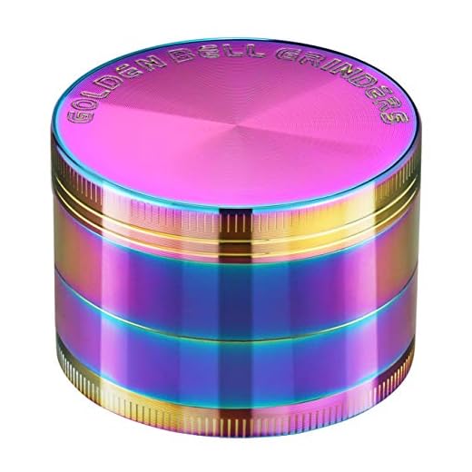 Golden Bell 4 Piece Spice Herb Grinder, 2-Inch - Rainbow Color