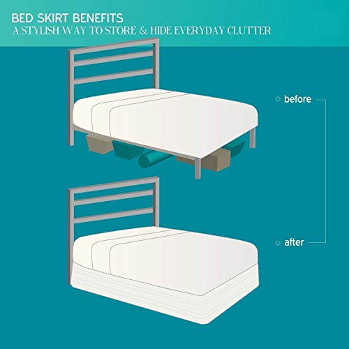 Bettvolant aus Polyester-Mischgewebe, gesteppt, zum Aufhängen, ultraweich, staubdicht, Knitter- und lichtbeständig, staubfrei, 35,6 x 202,4 cm (Leinen-King-Size) - Image 7