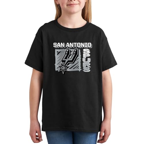San Antonio Spurs Scribble Square - NBA Youth Short Sleeve T-Shirt Black by Junk Food - Used condition - Image 2
