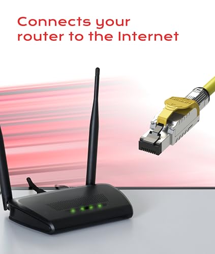 Image of LINKUP Cat 8 Ethernet Cable | Long Internet Cord | High Speed LAN Connection | RJ45 connectors | Use with Cat 5 / Cat 6 / Cat 7 | Optimal for Gaming