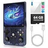 R36 Max Retro Handheld Game Console, Video Game Console with 64G TF Card, 4000mAh Rechargeable, Linux System, 4.0 Inch IPS Screen Portable Pocket Arcade, Gray