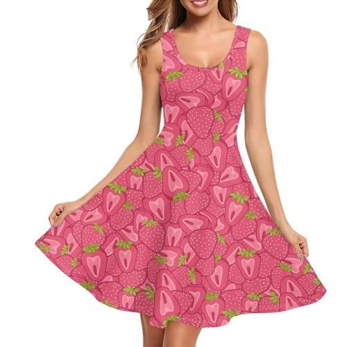 Image of TOADDITDO Womens Summer Sleeveless Tank Dress with 2 Side Pockets XS-4XL Plus Size